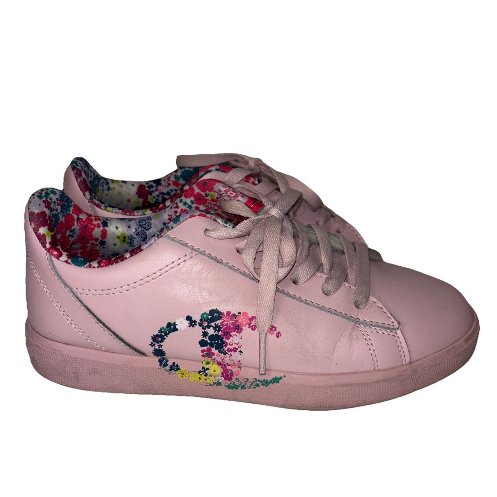 Champion Womens Pink Leather Floral Athletic Sneakers Tennis Shoes Size 8.5 W
